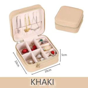 HTF.Jewellery Box Travel Organizer Mini PU Leather Storage for Rings Earrings Necklace Jewelry Box