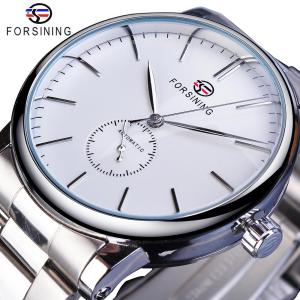 Forsining Automatic Mens Clock Top Brand Gold Case Black Stainless Steel Fashion Mens Watch Mechanical Automatic Business Watch. gift