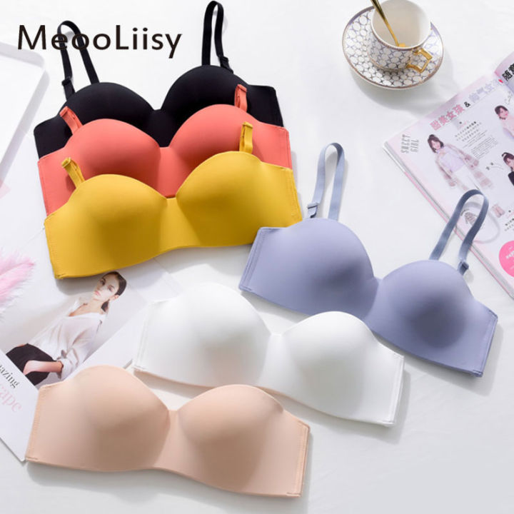 MeooLiisy Strapless Multi-Way Bras Non-Slip Thin Cup Brassiere Seamless No  Wire Push Up Lingerie Girl Underwear