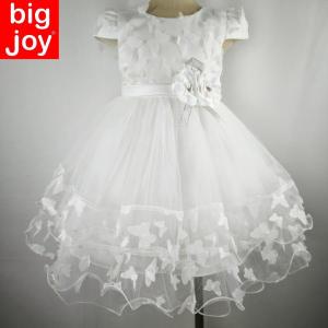 Big Joy Baby Formal Gown White with Applique Butterfly For Ages 3 to 24 MO 564277