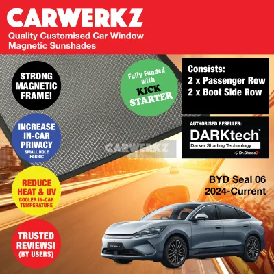 CERTIFIED ORIGINAL Dr Shadez DARKtech BYD Seal 06 2024-Current China sedan Customised Car Window Magnetic Sunshades