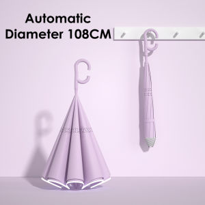 Automatic Reverse Umbrella for Men Women Luxury Beach Parasol Umbrella Golf Double Layer Reversible Windproof Umbrella Strong
