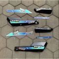 Satu Set Full Set Cover Body Set Honda Win 100 Warna Hitam Set Striping Variasi Keren Warna Biru Keren Set Spakbor Depan Set Karet Skok. 