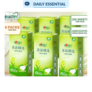 【DAILY ESSENTIAL】 【6Packs/Box】心相印Hearttex Wall Hanging Facial Tissue 280 Sheets 4-Ply Unscented Bathroom Kitchen Paper
