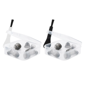 Portable Transparents Organizers For Sound Accessories Features Dustproof Closures And 3 Pair Silicone Eartips Easy Carry Case