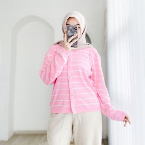 Minfa Cardigan Knit Rajut Korean Style - Cardigan Wanita Kekinian - Atasan Wanita Remaja Kekinian Terbaru Outfit - Atasan Rajut Wanita