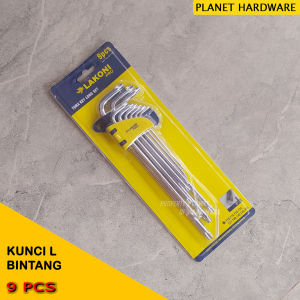 KUNCI L BINTANG SET 9PCS TORX KEY LONG SET T10-T50