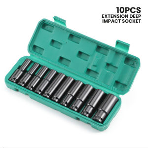 Drive Deep Extension Impact Socket 1/2 10 PCS 8-24mm Bahan Kuat Anti Karat - 6541