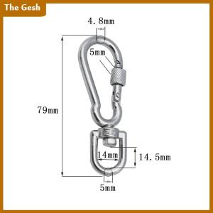 [The Gesh] Stainless Steel Swivel Snap Hooks Locking Dog Leash Buckle Quick Release Buckle Carabiner Clips For Dog Walking Camping