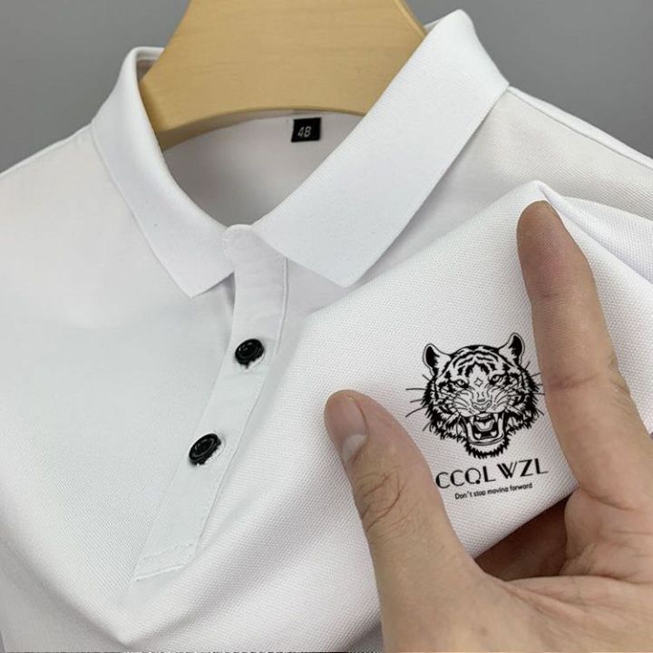 Polo shirt men's summer new loose lapel short sleeve fashion brand