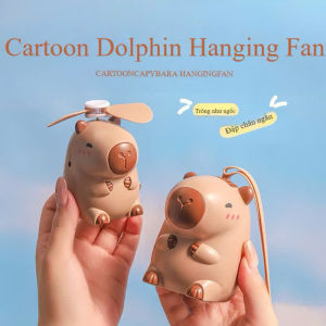 QUẠT MINI CAPYBARA QUẠT SẠC ĐIỆN CẦM TAY KÈM DÂY ĐEO NHỎ GỌN TIỆN LỢI CHO HỌC SINH ĐỒ CHƠI TRẺ EM SẴN HCM