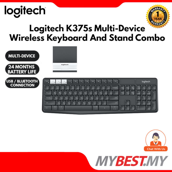 Logitech K375s Multi-Device Wireless Keyboard and Stand Combo | Lazada
