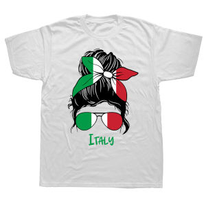 Italian Girl Italy Flag T Shirts Graphic Cotton Streetwear Short Sleeve Birthday Gifts Summer Style T-shirt Mens Clothing