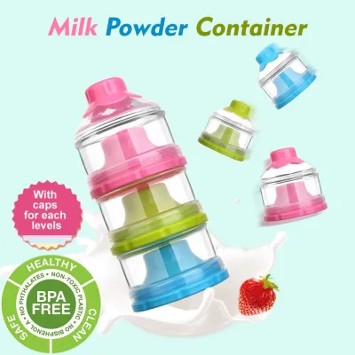 【Milk Powder Container】BPA Free baby infant Milk Powder Dispenser Three Chamber #Non-Spill Stackable Baby Snack Storage