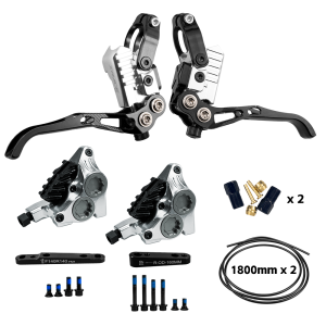 Full CNC 4-Piston ZRACE M2 X4/XG4 Oil Pressure Hydraulic Disc Brake Set Lightweight MTB & Flat Bar Road Bikes