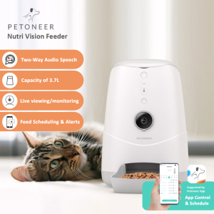 [Official Petoneer SG] Nutri Vision Smart Pet Feeder With Built In Camera Two Way Audio Auto Dispense Alexa 3.7L