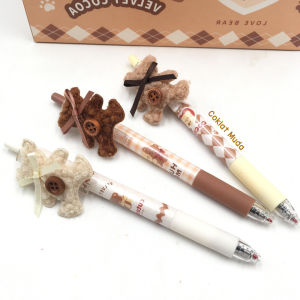 PULPEN PENA TEKAN MEKANIK TEMPELAN BERUANG TEDDY BEAR GEL 0.5mm WARNA HITAM LUCU | PULPEN LUCU | PERALATAN TULIS | ALAT TULIS KANTOR | ALAT TULIS SEKOLAH  MSS