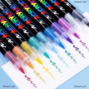 [COD] Season pet ปากกามาร์กเกอร์สีอะคริลิคแบบเหลวปากกาแปรงทาสีหินเซรามิกปากกาวาดกราฟฟิตี้ทำด้วยไม้บนผ้าใบ