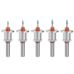 5Pcs Adjustable Depth Countersink Limit Taper Hole for Woodworking Compatibles with Electric and Hand Drills
