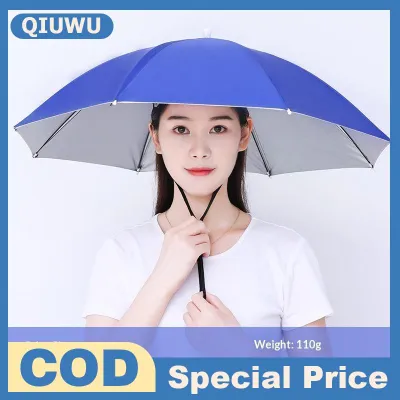 QIUWU Có thể gập lại di động ô hat không thấm nước UV bảo vệ tay miễn phí Sun Shade cho công việc ngoài trời Golf câu cá du lịch