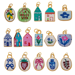 Stainless Steel Oval Pendant with Handcrafted Painting Handmade Making Component Elegant Accessories