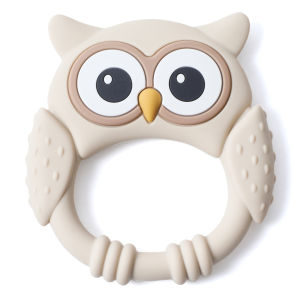 Silicone TeetherFood Grade Baby 0-12 ToysTeething Rattle Sensory Toys for ToddlersCartoon Owl Silicone Soothing Teether Toys