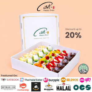 [HALAL CERTIFIED] Happy Oven 25 Pcs Premium Gift Box - 25 Pcs Of Tarts Cakes Pastries w Nice Packaging! Free Delivery! (Can Choose Delivery Date and Time!)