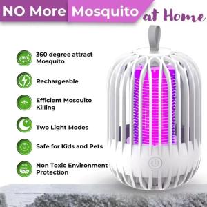 【✅SG SELLER✅】RICHMENT Electric Bug Zapper Bulk Rechargeable Mosquito Killer Fly Zapper Mosquito Trap Outdoor Portable Mosquito Lamp with USB and Hanging Loop for Home Camp Insect Indoor Home Office(with FREE SHIPPING)