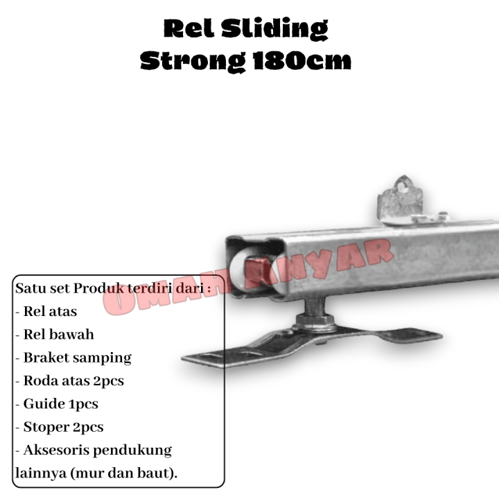 Rel Sliding Strong Pintu Kayu Aluminium atau Besi Merk Strong S3 D-1 8m ...