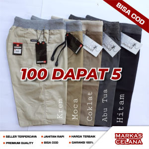 5 Pcs Celana Pendek Chino Chinos Pria Cowok Katun Twill Distro Santai Street Style Surfing