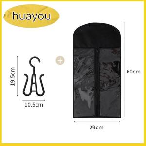 huayou Long Hair Extensions Storage Bag Non-Woven Dust Proof Wigs Carrier Bags With Hook For Home Organizer Wig Packing Bag