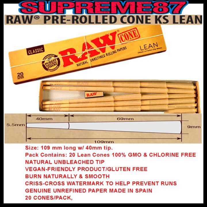 Raw Classic And Organic King Size Or 1 14 Pre Rolled Cones Raw rolling
