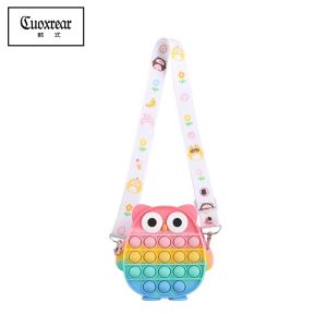 (SG Seller) Kawaii Children Bag Poppit Bag Silicone Push Pop Bubble Bag Coin Purse For Children Crossbody Bag for Girls Boys Kids Wallet Fidget Relieve Stress Toys Pop Fidget Toys