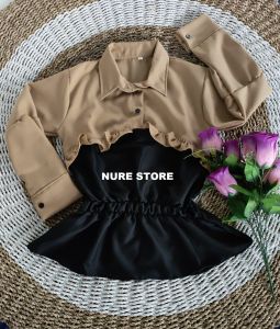 BAJU ATASAN WANITA TUNIK BILA TOP KEKINIAN BAHAN CRINKLE PREMIUM