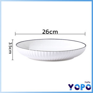 YoPo Japanese Ceramic Serving Bowl 5/8/10inch Soup Bowl Plate Salad Mixing Bowl