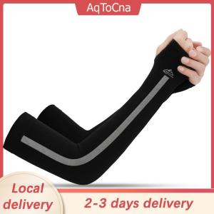 [COD] AqToCna Ship within 24 hours New Anti-UV Ice Silk Arm Sleeves Sunscreen Fingerless Gloves Bicycle Arm Sleevs