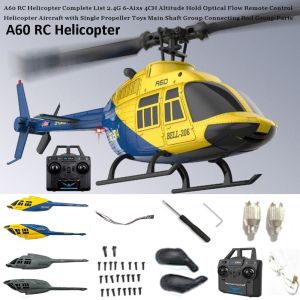 MIRELAE 2.4G 6-Aixs A60 RC Helicopter Complete List Plastic Multistyles 4CH Altitude Hold Optical Flow Remote Control Helicopter Aircraft For Kid Adult