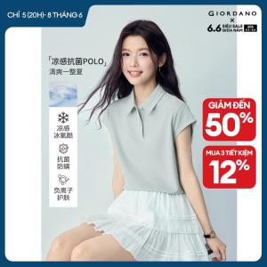 GIORDANO Women Polo Shirt High Tech Ice Cool Ice Cool Polo Shirt Casual Stylish Trendy Elegant Comfortable 05316388