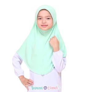 Tudung Si Comel Set B Tudung Budak Sekolah Awning Scuba Lycra instant hijab plain cantik