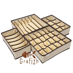 Kotak penyimpanan pakaian dalam / kaos kaki / storage box underwear / organizer box (1set isi 4)