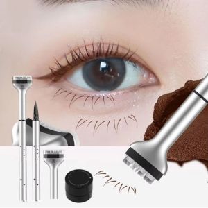 KINTHAZER Waterproof Lower Eyelashes Stamp Pen 3 in 1 Sweatproof Eyelashes Stamp Liquid Eyeliner Set Lightweight Natural-looking Simulation Mascara Stick Korean Makeup