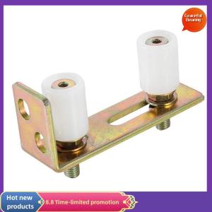 Graceful 1set Guide Wheel Patio Door Track Guide Rollers Sliding Door Guide Rollers With L-Pillar Bracket Adjustable Double Nylon Rollers