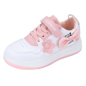 White Shoes For Girls Velcro Girls Rubber Shoes Casual Fashion with box(size:26-37)
