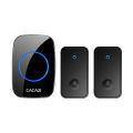 CACAZI Chuông cửa không dây tự cấp nguồn không cần pin Bộ chuông cửa Chống nước ngoài trời Vòng động học 2 nút 1 bộ thu. 