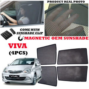 PERODUA VIVA Magnetic Sunshade OEM Custom Fit Car Door Window Cover Mesh Net UV Sunlight Protector Sun Protection
