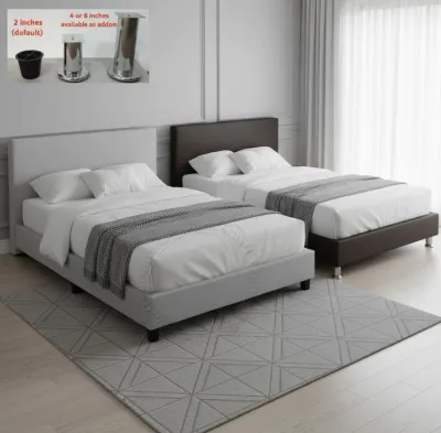 (FurnitureSG) Faux Leather or Fabric Bed frame (Single/Super Single/Queen/King)