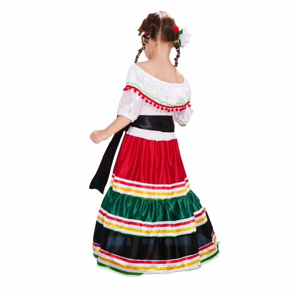 Girls Mexican Senorita Costumes Fancy Dress Cosplay Halloween Party Outfit for Children Lazada