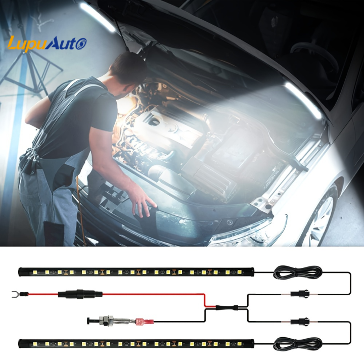 HIPOPY Car LED Work SSF20 Light Kit, 12V Under Hood Work Inspection Lights Automatic On Off Underhood Work Light Kit Waterproof Ip67 Self Adhesive Car Led L - View #7