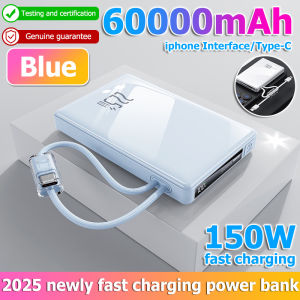 【24 hour shipping】60000mAh 150W fast charging powerbank 3c certified mini powerbank ccc certified original wireless powerbank iphone type c magnetic power bank 充电宝 磁吸充电宝