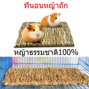 ที่นอนหญ้าถัก กระต่าย ที่นอนกระต่าย ที่นอนสัตว์เลี้ยง ที่นอนสัตว์ฟันแทะ เสื่อหญ้าสำหรับกระต่าย ของเล่นลับฟันกระต่าย